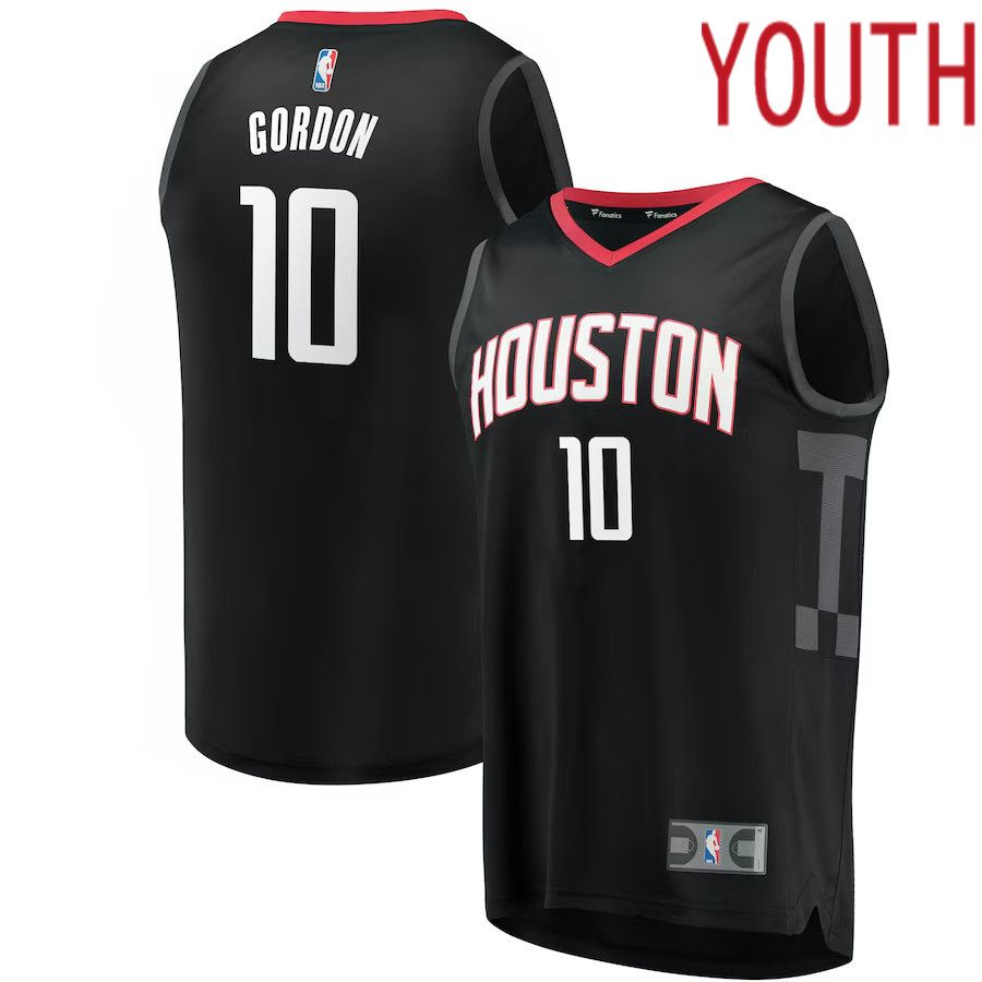 Youth Houston Rockets 10 Eric Gordon Fanatics Branded Black Fast Break Replica NBA Jersey